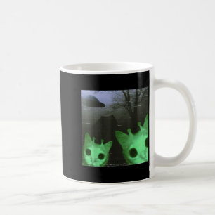 Utomjording Katter Ufo Roligt Kusligt Katt Meme Fö Kaffemugg