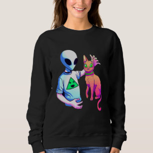Utomjording Kramar En Katt Utomjordiskt Ufo Katt B T Shirt