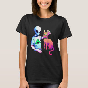 Utomjording Kramar En Katt Utomjordiskt Ufo Katt T Shirt