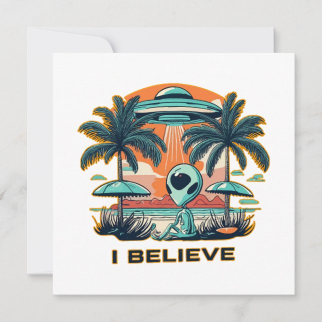 utomjording med UFO I BELIEVE (Framsida)