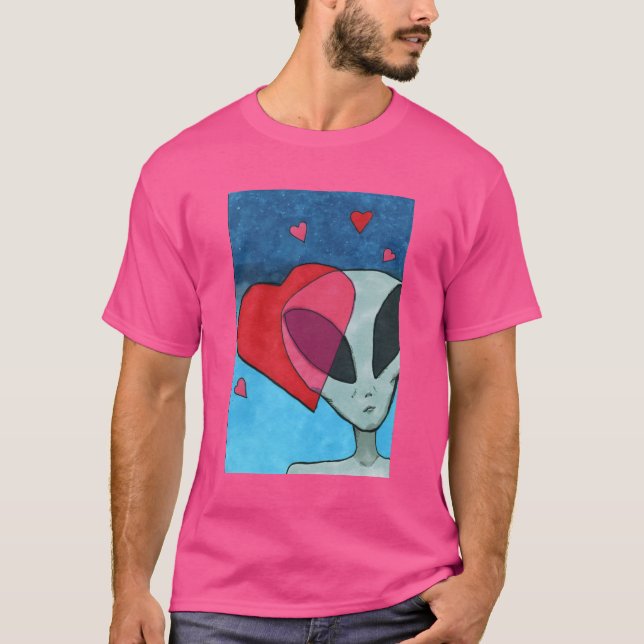 Utomjording på kärlek t shirt (Framsida)