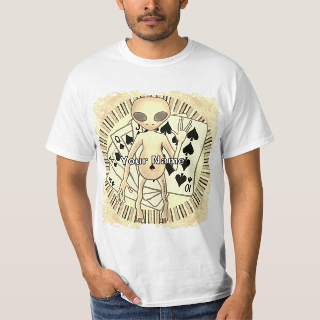 Utomjording Poker t-shirt (Framsida)