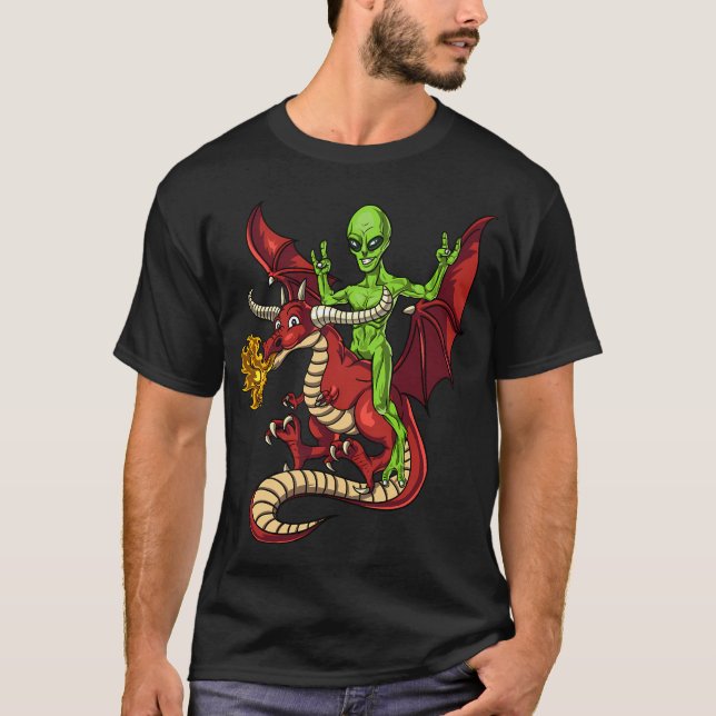 Utomjording Ridning Drake T Shirt (Framsida)