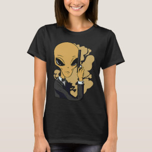 utomjording rymd utomjordiska ufo pistol t shirt