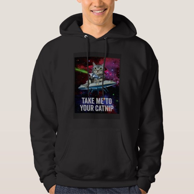 Utomjording Rymdkatt Ta Mig Till Din Katmint Hoodie (Framsida)