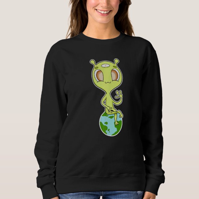 Utomjording sittande på jorden   t shirt (Framsida)