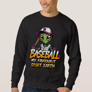 utomjording som spelar baseball stil graffiti spor lång ärmad tröja