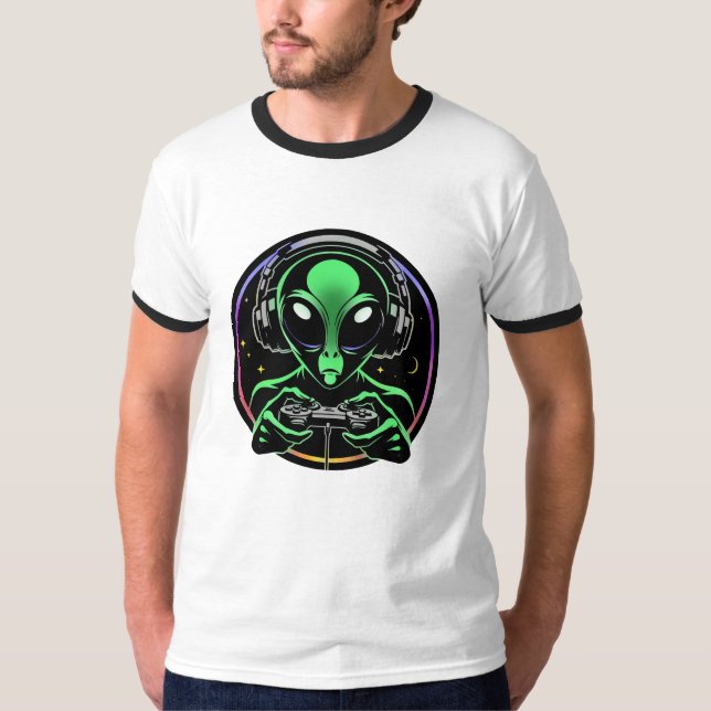 Utomjording som spelar TV-spel | Stellar Game Smas T Shirt (Framsida)