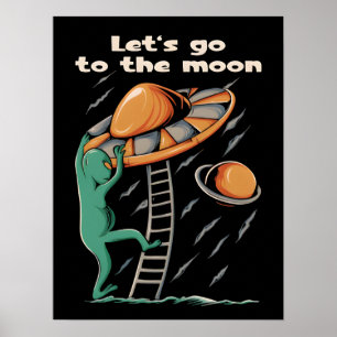 Utomjording UFO - Låt oss gå till månen 2036 Poster