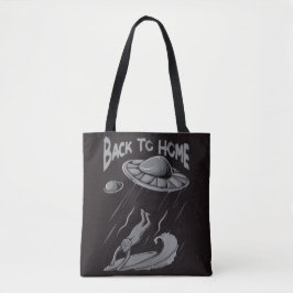 utomjording ufo surfing illustration med tillbaka tygkasse