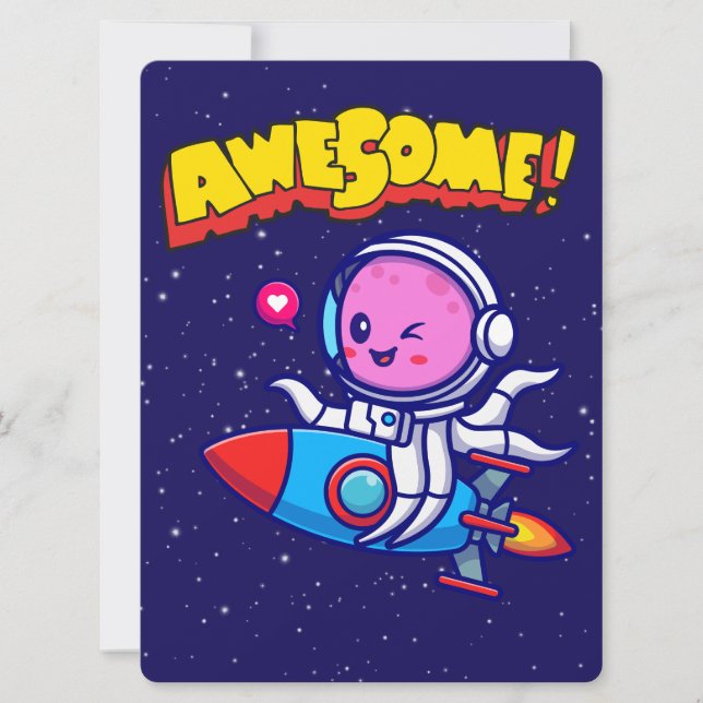 UTOMJORDING, UNIVERSUM, RYMDKAPSEL, PLANET OCH AST JULKORT (Framsida)