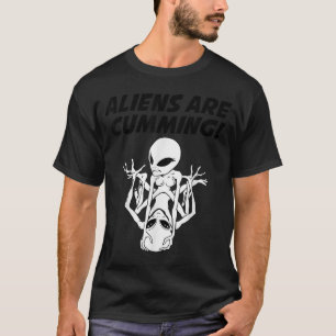 Utomjordingar är Cumming Funny Skeleton T Shirt