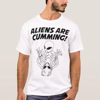 Utomjordingar är Cumming Funny Skeleton T Shirt