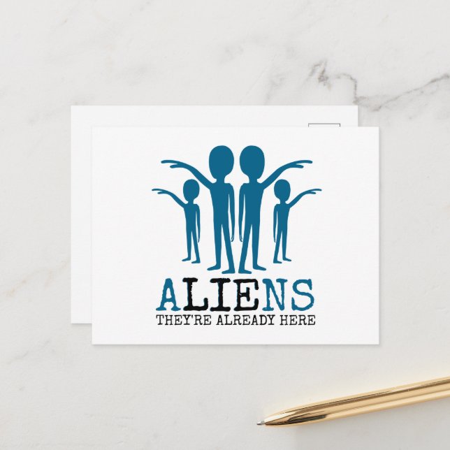 Utomjordingar, de är redan här vykort (Fram/Back In Situ)