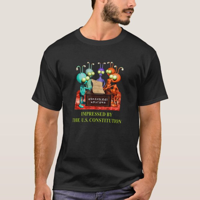 Utomjordingar ExtraterRestrials Martians konstitut T Shirt (Framsida)