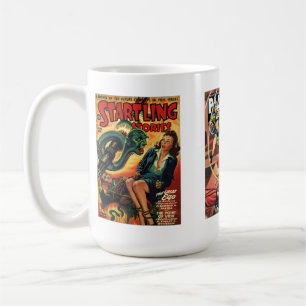 Utomjordingar för bakomliggande område Retro Popul Kaffemugg