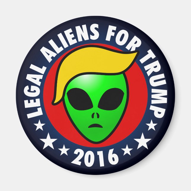Utomjordingar för Donald Trump President 2016 Magnet (Framsidan)
