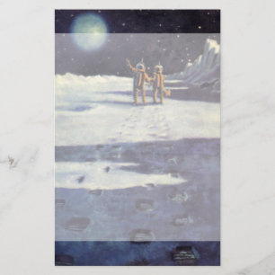 Utomjordingar för vintagescience fictionastronaut brevpapper