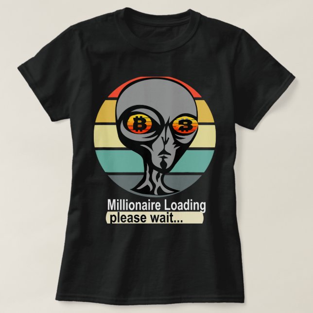 Utomjordingar Head Cryptocurrency Trader Futures F T Shirt (Design framsida)