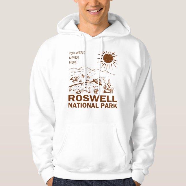 Utomjordingar i Roswell nationalpark UFO Flies Sau Hoodie (Framsida)
