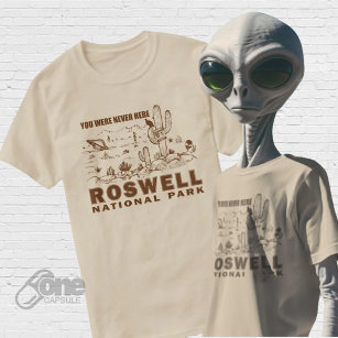 Utomjordingar i Roswell nationalpark UFO Flies Sau T Shirt