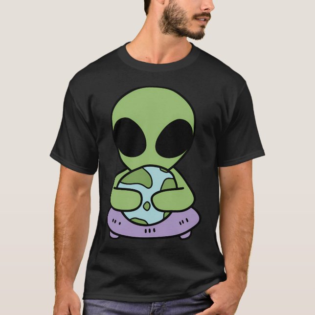Utomjordingar Kärlek Planet Earth T Shirt (Framsida)