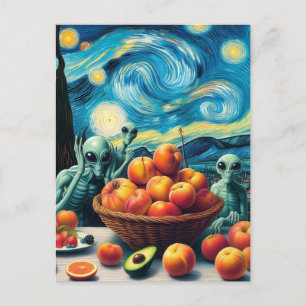 Utomjordingar med Fruit Faux Van Gogh Vykort