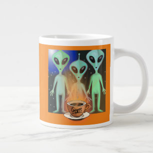 Utomjordingar Nyfikna om kopp i kaffe Jumbo Mugg