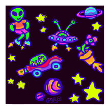 Utomjordingar och planeter i Rymden Art