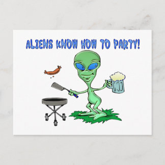 Utomjordingar Party Vykort