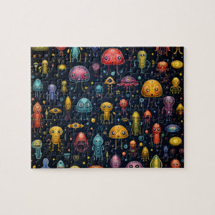 Utomjordingar Roligt Puzzle Pussel