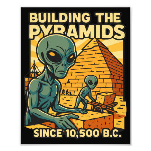 Utomjordingar som Bygger Pyramids Pyramid Construc Fototryck