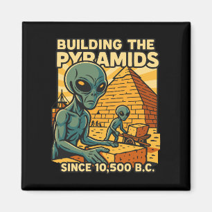 Utomjordingar som Bygger Pyramids Pyramid Construc Magnet