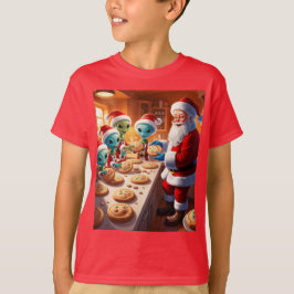 utomjordingar som hjälper tomten att baka kakor t shirt