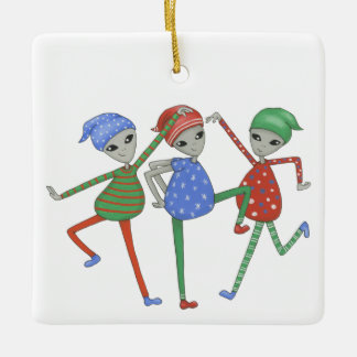 Utomjordingar sten för jul #3 julgransprydnad keramik