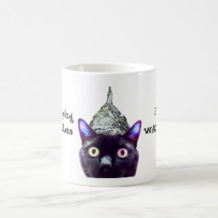 Utomjordingar! Svart kattklubbmugg Kaffemugg