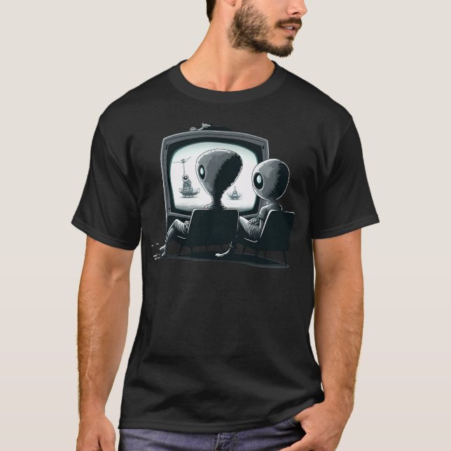 Utomjordingar Titta på sci-Fi T Shirt (Framsida)