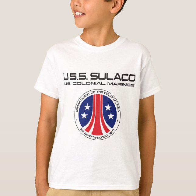 Utomjordingar U.S. Sulaco U.S. Colonial Marines T Shirt (Framsida)