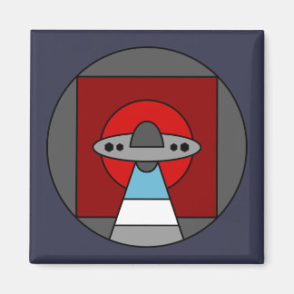 Utomjordingar UFO färgstark geometrisk Magnet