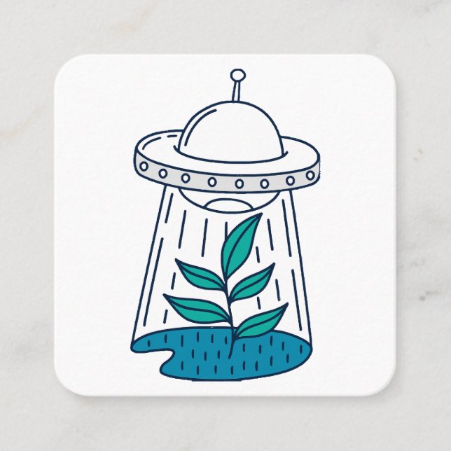 Utomjordingar UFO Fyrkantigt Visitkort (Framsida)