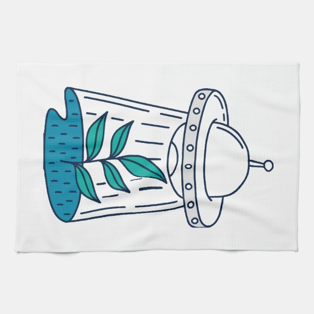 Utomjordingar UFO Kökshandduk (Horisontell)
