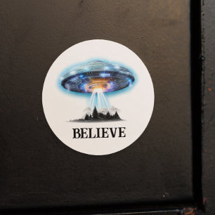 Utomjordingar UFO Tror Runt Klistermärke