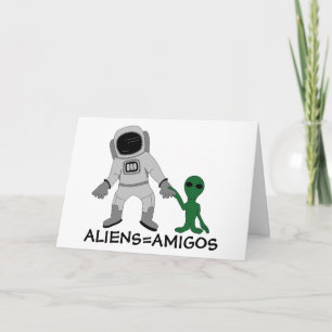 Utomjordingar = vänner, astronaut och extraterland kort