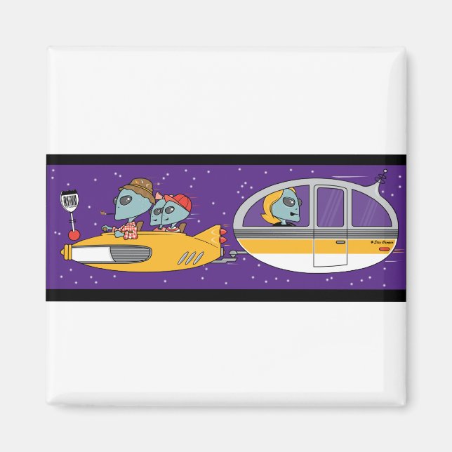 Utomjordingar vid vaccination magnet (Framsidan)