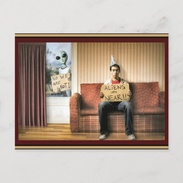 Utomjordingarna är nära - vykort (Framsida)