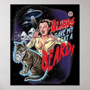 Utomjordingarna gav mitt katt en skäggshirt poster