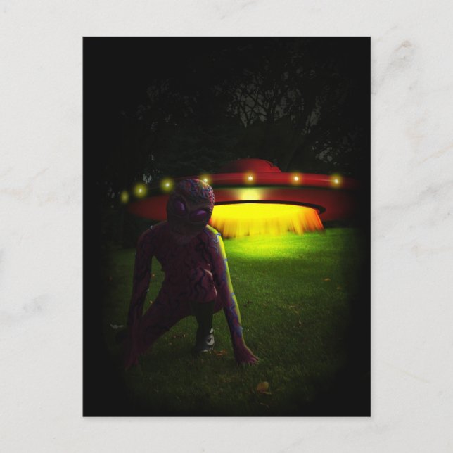 Utomjordingarna har ett inbyggt vykort (Framsida)