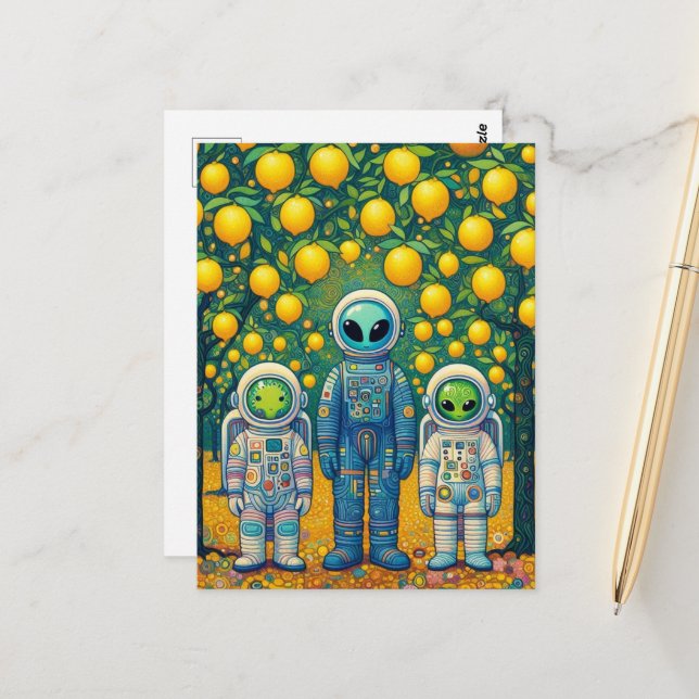 Utomjordingarna i en Lemon Grove Vykort (Fram/Back In Situ)