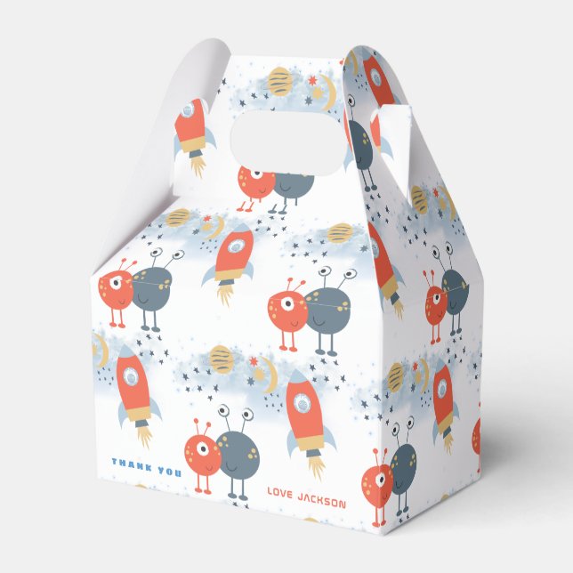 Utomjordingars Space Mönster Tack Boy Födelsedagsf Presentaskar (Framsidan Sidan)