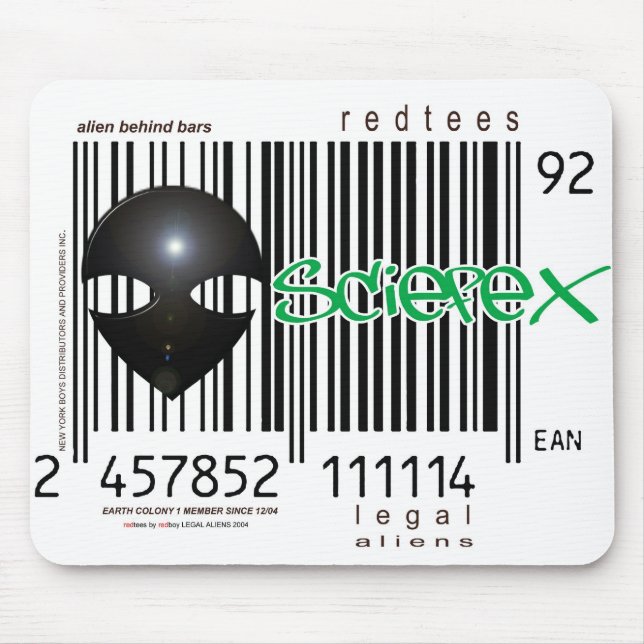 Utomjordingarstationbarcode Musmatta (Framsidan)